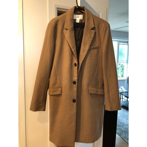 Coats | Hm Mens Camel Peacoat | Poshmark